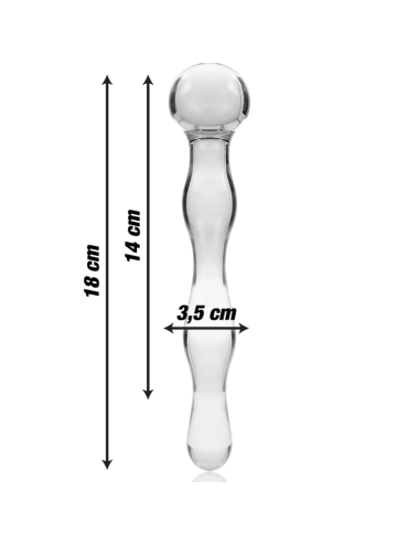 NEBULA SERIES BY IBIZA - MODEL 13 DILDO BOROSILICATE GLASS CLEAR 18 CM -O- 3.5 CM