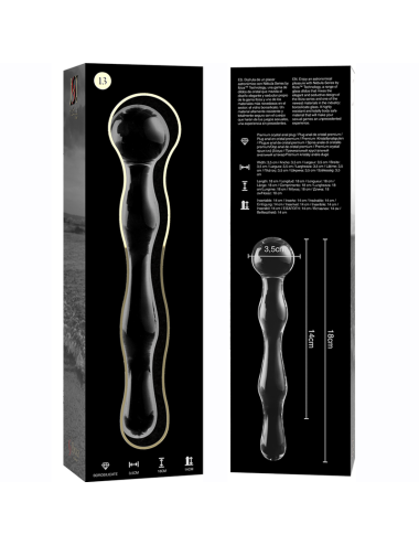 NEBULA SERIES BY IBIZA - MODEL 13 DILDO BOROSILICATE GLASS CLEAR 18 CM -O- 3.5 CM