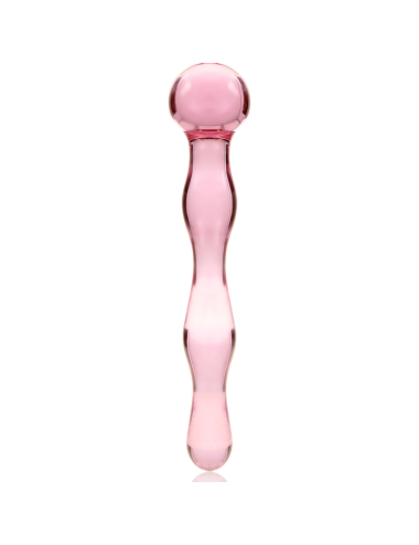 NEBULA SERIES BY IBIZA - MODEL 13 DILDO BOROSILICATE GLASS PINK 18 CM -O- 3.5 CM