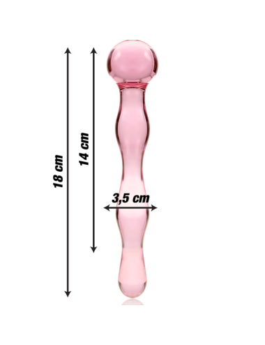 NEBULA SERIES BY IBIZA - MODEL 13 DILDO BOROSILICATE GLASS PINK 18 CM -O- 3.5 CM