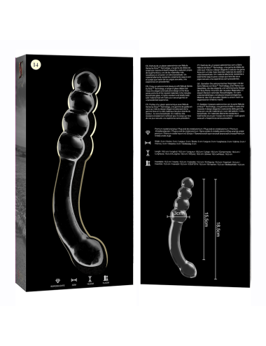 NEBULA SERIES BY IBIZA - MODEL 14 DILDO BOROSILICATE GLASS CLEAR 18.5 CM -O- 3 CM
