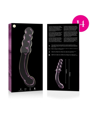 NEBULA SERIES BY IBIZA - MODEL 14 DILDO BOROSILICATE GLASS PINK 18.5 CM -O- 3 CM