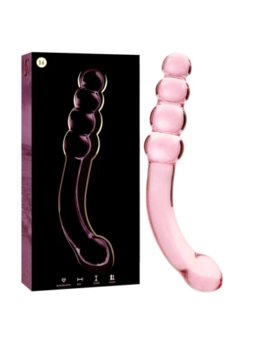 NEBULA SERIES BY IBIZA - MODEL 14 DILDO BOROSILICATE GLASS PINK 18.5 CM -O- 3 CM