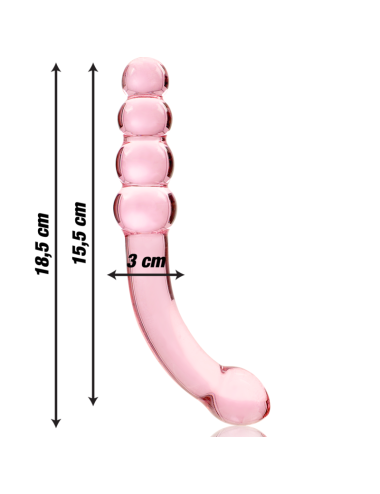 NEBULA SERIES BY IBIZA - MODEL 14 DILDO BOROSILICATE GLASS PINK 18.5 CM -O- 3 CM