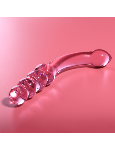 NEBULA SERIES BY IBIZA - MODEL 14 DILDO BOROSILICATE GLASS PINK 18.5 CM -O- 3 CM