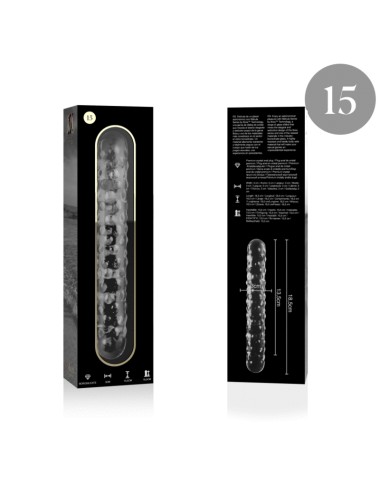 NEBULA SERIES BY IBIZA - MODEL 15 DILDO BOROSILICATE GLASS CLEAR 18.5 CM -O- 3 CM
