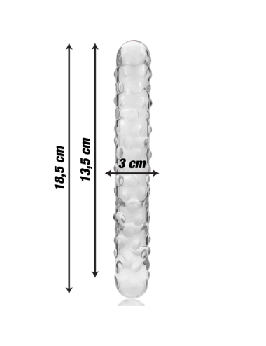 NEBULA SERIES BY IBIZA - MODEL 15 DILDO BOROSILICATE GLASS CLEAR 18.5 CM -O- 3 CM