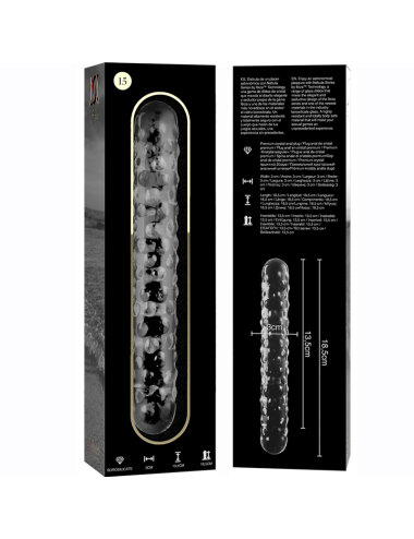 NEBULA SERIES BY IBIZA - MODEL 15 DILDO BOROSILICATE GLASS CLEAR 18.5 CM -O- 3 CM
