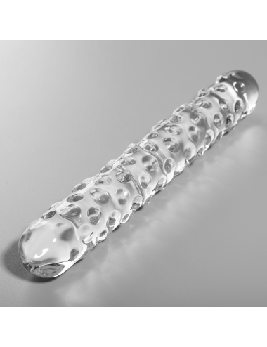 NEBULA SERIES BY IBIZA - MODEL 15 DILDO BOROSILICATE GLASS CLEAR 18.5 CM -O- 3 CM