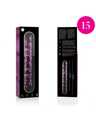 NEBULA SERIES BY IBIZA - MODEL 15 DILDO BOROSILICATE GLASS PINK 18.5 CM -O- 3 CM