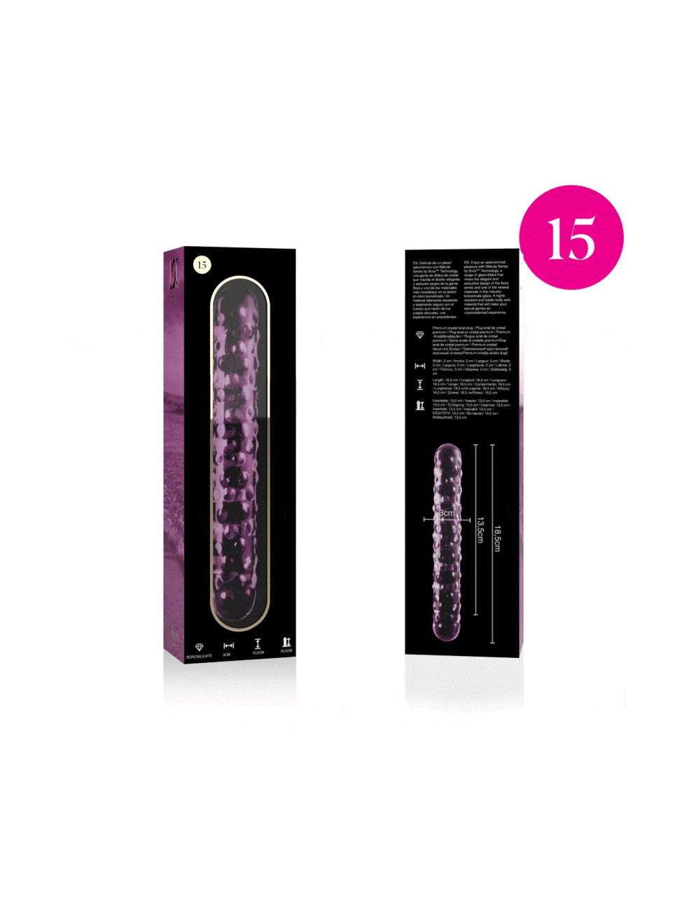 NEBULA SERIES BY IBIZA - MODEL 15 DILDO BOROSILICATE GLASS PINK 18.5 CM -O- 3 CM NEBULA SERIES BY IBIZA - MODEL 15 DILDO BOROSILICATE GLASS PINK 18.5 CM -O- 3 CM