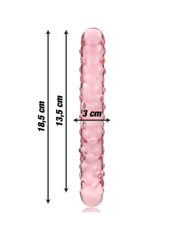 NEBULA SERIES BY IBIZA - MODEL 15 DILDO BOROSILICATE GLASS PINK 18.5 CM -O- 3 CM