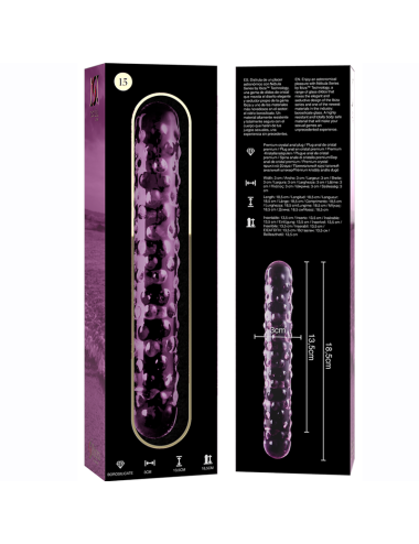NEBULA SERIES BY IBIZA - MODEL 15 DILDO BOROSILICATE GLASS PINK 18.5 CM -O- 3 CM