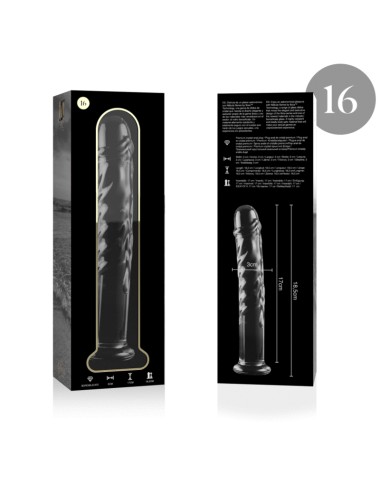 NEBULA SERIES BY IBIZA - MODEL 16 DILDO BOROSILICATE GLASS CLEAR 18.5 CM -O- 3 CM
