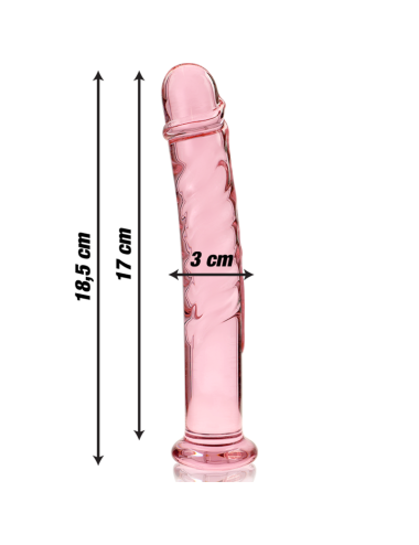 NEBULA SERIES BY IBIZA - MODEL 16 DILDO BOROSILICATE GLASS PINK 18.5 CM -O- 3 CM