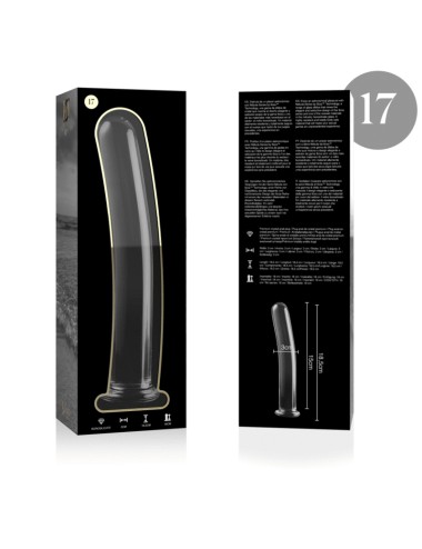 NEBULA SERIES BY IBIZA - MODEL 17 DILDO BOROSILICATE GLASS CLEAR 18.5 CM -O- 3 CM