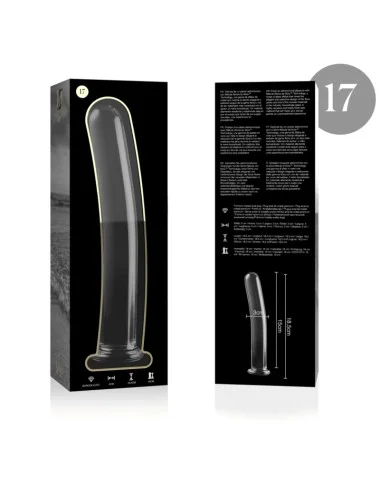 NEBULA SERIES BY IBIZA - MODEL 17 DILDO BOROSILICATE GLASS CLEAR 18.5 CM -O- 3 CM