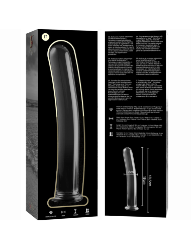 NEBULA SERIES BY IBIZA - MODEL 17 DILDO BOROSILICATE GLASS CLEAR 18.5 CM -O- 3 CM