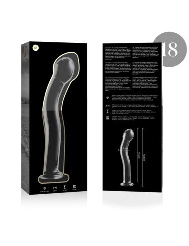 NEBULA SERIES BY IBIZA - MODEL 18 DILDO BOROSILICATE GLASS CLEAR 18.5 CM -O- 3.5 CM