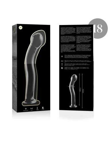 NEBULA SERIES BY IBIZA - MODEL 18 DILDO BOROSILICATE GLASS CLEAR 18.5 CM -O- 3.5 CM
