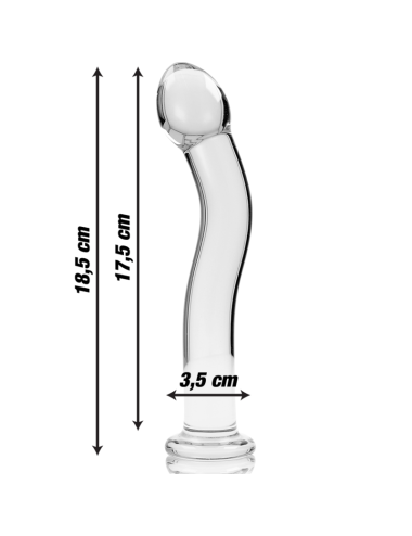 NEBULA SERIES BY IBIZA - MODEL 18 DILDO BOROSILICATE GLASS CLEAR 18.5 CM -O- 3.5 CM