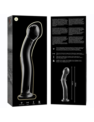NEBULA SERIES BY IBIZA - MODEL 18 DILDO BOROSILICATE GLASS CLEAR 18.5 CM -O- 3.5 CM