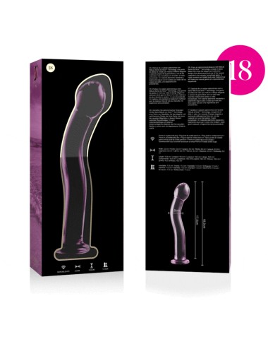 NEBULA SERIES BY IBIZA - MODEL 18 DILDO BOROSILICATE GLASS PINK 18.5 CM -O- 3.5 CM