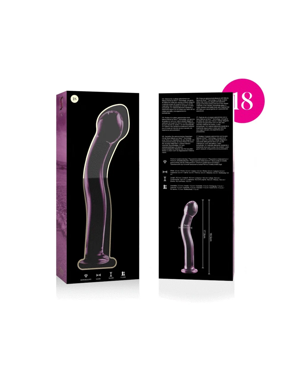 NEBULA SERIES BY IBIZA - MODEL 18 DILDO BOROSILICATE GLASS PINK 18.5 CM -O- 3.5 CM NEBULA SERIES BY IBIZA - MODEL 18 DILDO BOROSILICATE GLASS PINK 18.5 CM -O- 3.5 CM
