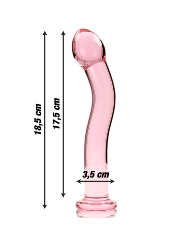 NEBULA SERIES BY IBIZA - MODEL 18 DILDO BOROSILICATE GLASS PINK 18.5 CM -O- 3.5 CM