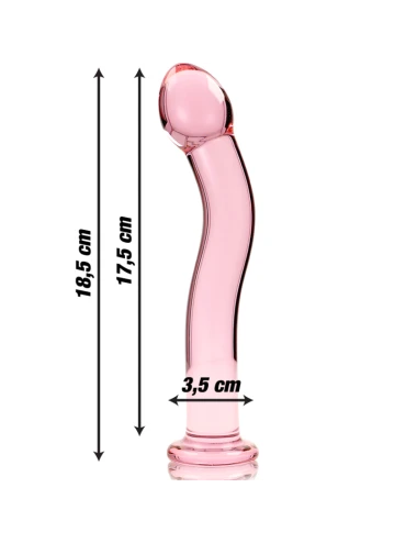 NEBULA SERIES BY IBIZA - MODEL 18 DILDO BOROSILICATE GLASS PINK 18.5 CM -O- 3.5 CM