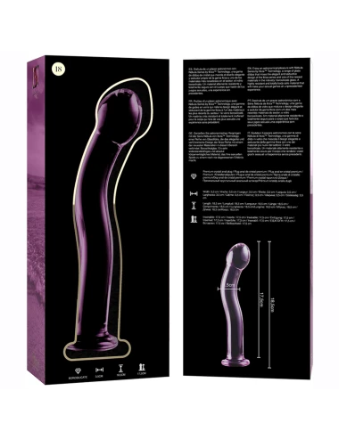 NEBULA SERIES BY IBIZA - MODEL 18 DILDO BOROSILICATE GLASS PINK 18.5 CM -O- 3.5 CM