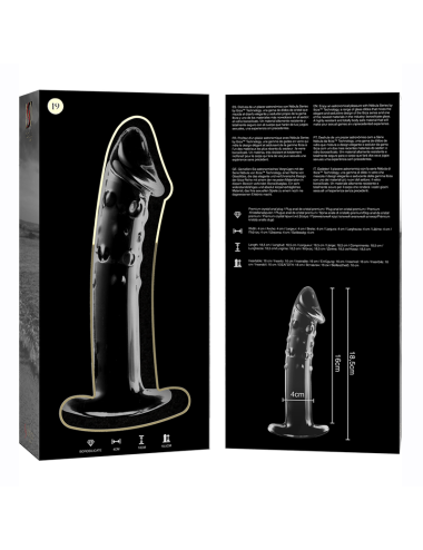 NEBULA SERIES BY IBIZA - MODEL 19 DILDO BOROSILICATE GLASS CLEAR 18.5 CM -O- 4 CM
