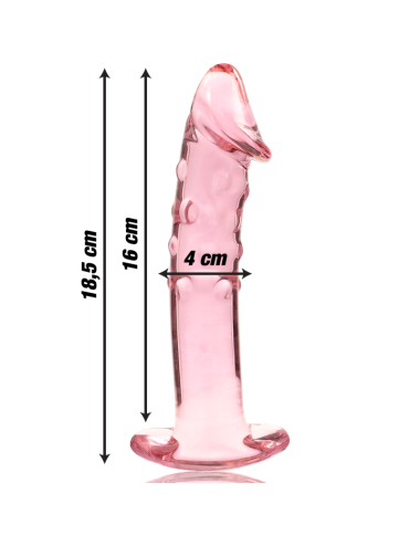 NEBULA SERIES BY IBIZA - MODEL 19 DILDO BOROSILICATE GLASS PINK 18.5 CM -O- 4 CM