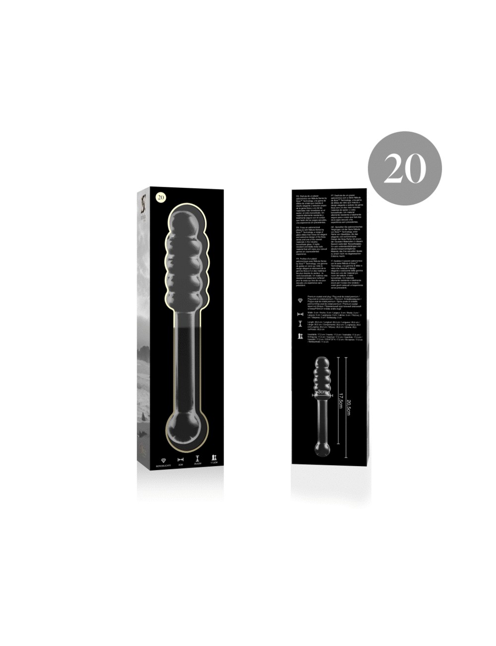 NEBULA SERIES BY IBIZA - MODEL 20 DILDO BOROSILICATE GLASS CLEAR 20.5 CM -O- 3 CM NEBULA SERIES BY IBIZA - MODEL 20 DILDO BOROSILICATE GLASS CLEAR 20.5 CM -O- 3 CM