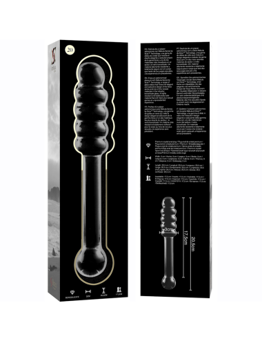 NEBULA SERIES BY IBIZA - MODEL 20 DILDO BOROSILICATE GLASS CLEAR 20.5 CM -O- 3 CM