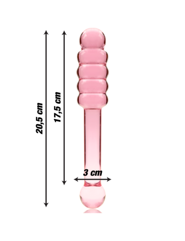 NEBULA SERIES BY IBIZA - MODEL 20 DILDO BOROSILICATE GLASS PINK 20.5 CM -O- 3 CM
