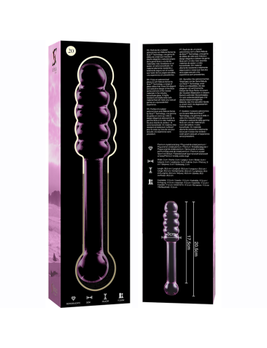 NEBULA SERIES BY IBIZA - MODEL 20 DILDO BOROSILICATE GLASS PINK 20.5 CM -O- 3 CM
