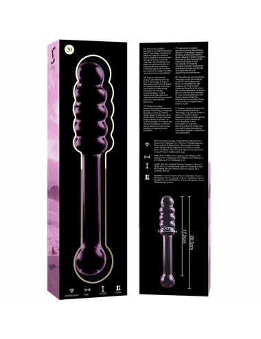 NEBULA SERIES BY IBIZA - MODEL 20 DILDO BOROSILICATE GLASS PINK 20.5 CM -O- 3 CM
