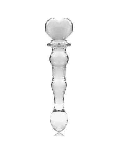 NEBULA SERIES BY IBIZA - MODEL 21 DILDO BOROSILICATE GLASS CLEAR 20.5 CM -O- 3.5 CM