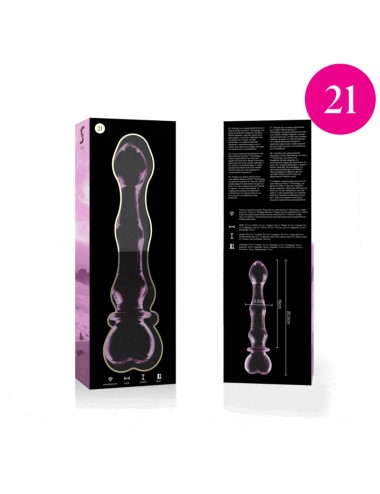 NEBULA SERIES BY IBIZA - MODEL 21 DILDO BOROSILICATE GLASS PINK 20.5 CM -O- 3.5 CM