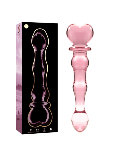 NEBULA SERIES BY IBIZA - MODEL 21 DILDO BOROSILICATE GLASS PINK 20.5 CM -O- 3.5 CM