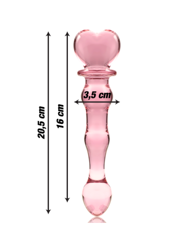 NEBULA SERIES BY IBIZA - MODEL 21 DILDO BOROSILICATE GLASS PINK 20.5 CM -O- 3.5 CM