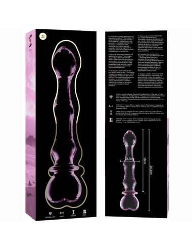 NEBULA SERIES BY IBIZA - MODEL 21 DILDO BOROSILICATE GLASS PINK 20.5 CM -O- 3.5 CM