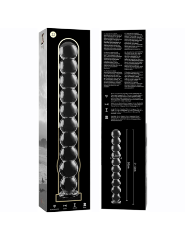 NEBULA SERIES BY IBIZA - MODEL 22 DILDO BOROSILICATE GLASS CLEAR 21.5 CM -O- 2.5 CM