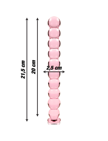 NEBULA SERIES BY IBIZA - MODEL 22 DILDO BOROSILICATE GLASS PINK 21.5 CM -O- 2.5 CM