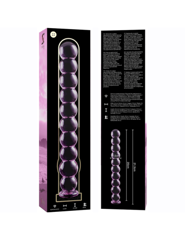 NEBULA SERIES BY IBIZA - MODEL 22 DILDO BOROSILICATE GLASS PINK 21.5 CM -O- 2.5 CM
