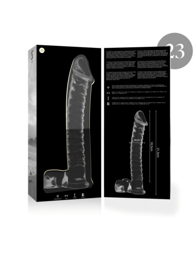 NEBULA SERIES BY IBIZA - MODEL 23 DILDO BOROSILICATE GLASS CLEAR 21.5 CM -O- 4 CM
