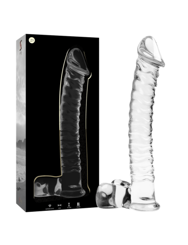 NEBULA SERIES BY IBIZA - MODEL 23 DILDO BOROSILICATE GLASS CLEAR 21.5 CM -O- 4 CM
