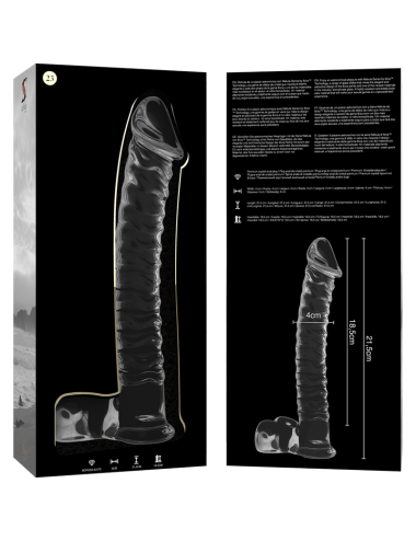NEBULA SERIES BY IBIZA - MODEL 23 DILDO BOROSILICATE GLASS CLEAR 21.5 CM -O- 4 CM
