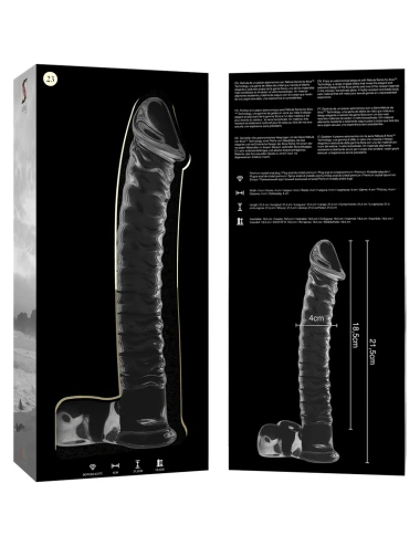 NEBULA SERIES BY IBIZA - MODEL 23 DILDO BOROSILICATE GLASS CLEAR 21.5 CM -O- 4 CM